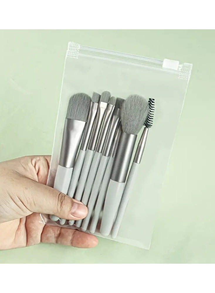 ORiTi 8 PCS Makeup Set Soft Fluffy Professional Cosmetic Foundation Powder Eyeshadow Kabuki Blending Make up Brush Beauty Tool - Green - Image 3