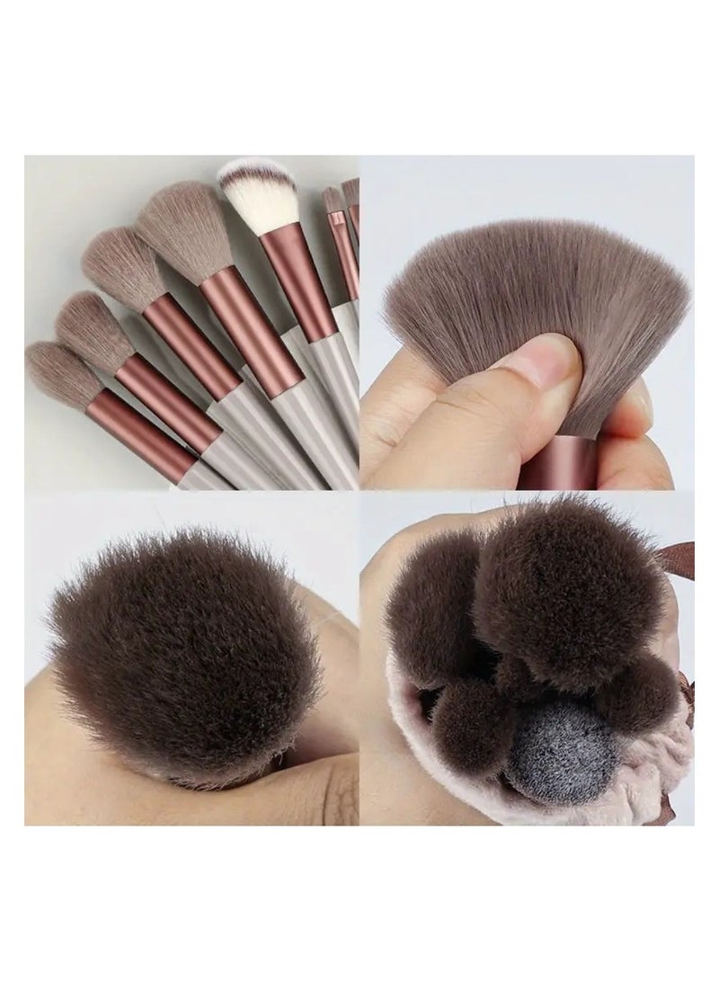ORiTi 8 PCS Makeup Set Soft Fluffy Professional Cosmetic Foundation Powder Eyeshadow Kabuki Blending Make up Brush Beauty Tool - Green - Image 2