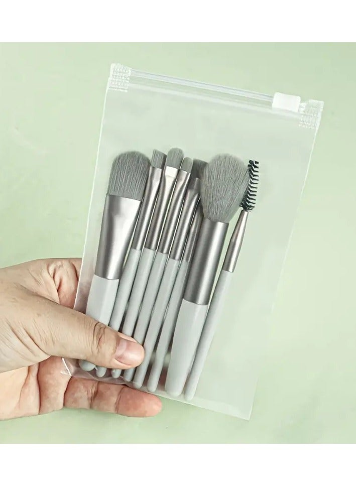 ORiTi 8 PCS Makeup Set Soft Fluffy Professional Cosmetic Foundation Powder Eyeshadow Kabuki Blending Make up Brush Beauty Tool - Green - Image 4