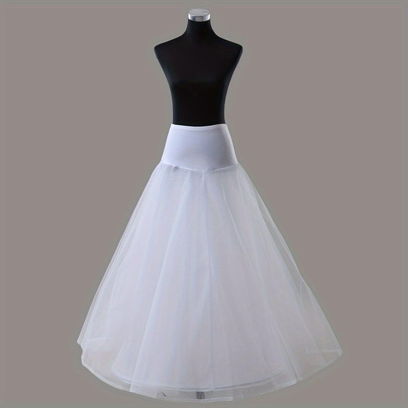 DOLLFASHION White 2 Layer Underskirt Petticoat for Ball Gown and Bridal Lehenga - Image 1
