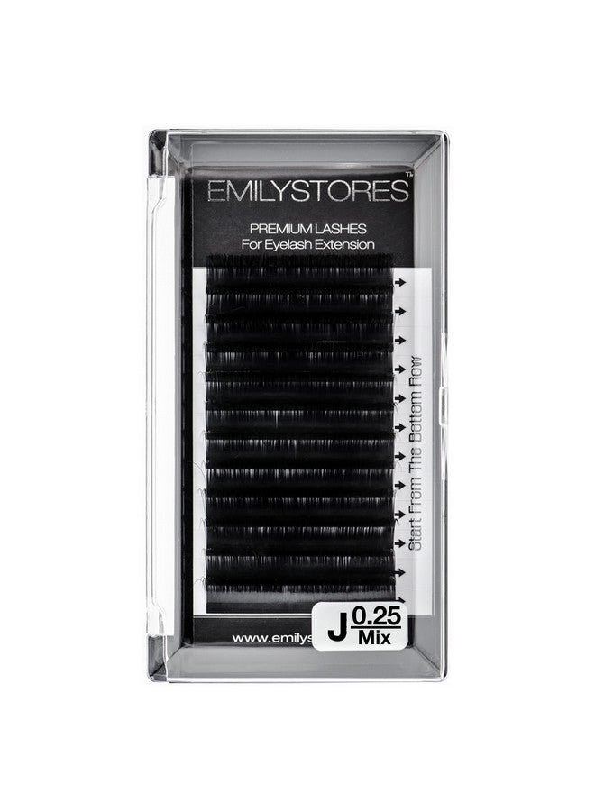 EMILYSTORES Lash Extensions 0.25Mm Thickness J Curl Mixed 814Mm Sizes Length Volume Individual Semidull Black Eyelashes For Eyelash Extensions (0.25Jmixed 814Mm) - Image 1