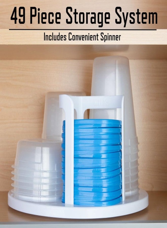 Chef Buddy 49 Piece Kitchen Containers Storage Set - 24oz, 16oz, and 8oz Plastic Food Storage Containers with Lids and Spinning Carousel for Kitchen Storage Organization, Meal Prep, or Leftovers by Chef Buddy - Image 2