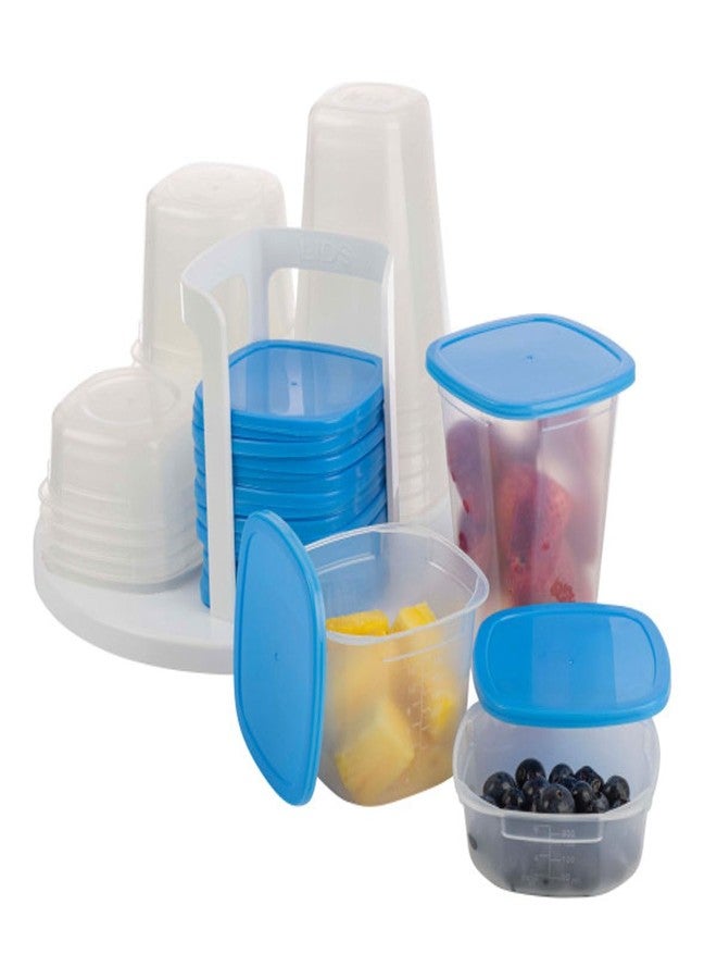 Chef Buddy 49 Piece Kitchen Containers Storage Set - 24oz, 16oz, and 8oz Plastic Food Storage Containers with Lids and Spinning Carousel for Kitchen Storage Organization, Meal Prep, or Leftovers by Chef Buddy - Image 1