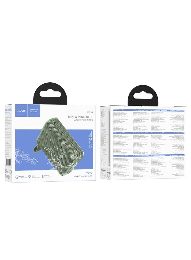 Hoco HC 34 powerful bluetooth wireless speaker green - Image 1