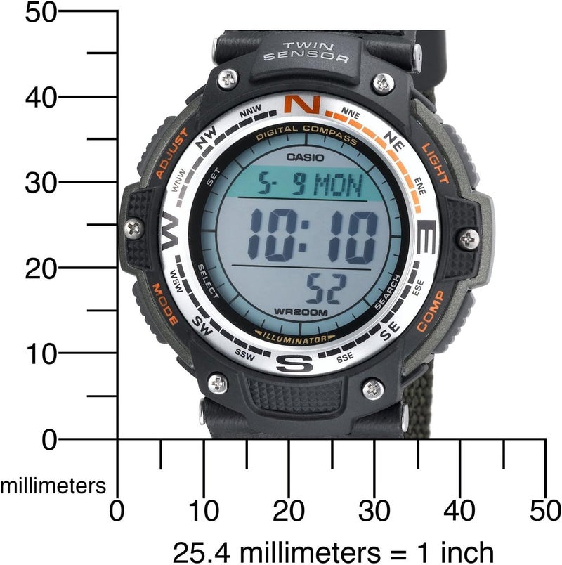 CASIO SGW100 Series | Digital Watch & Compass | 200M WR | 100 SEC Stopwatch | Twin Sensor for Direction & Temperature | Low Temp Resistant | World Time | Auto Calendar | Multi Alarm - Image 4