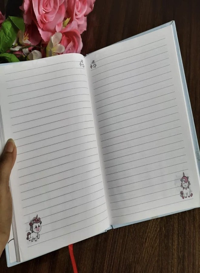 Le Delite Unicorn Diary Notebook secret journal combo for girls Kids, Stylish school stationary pencil pouch folder Pen, Pencil Box cute Eraser (big diary combo) - Image 3