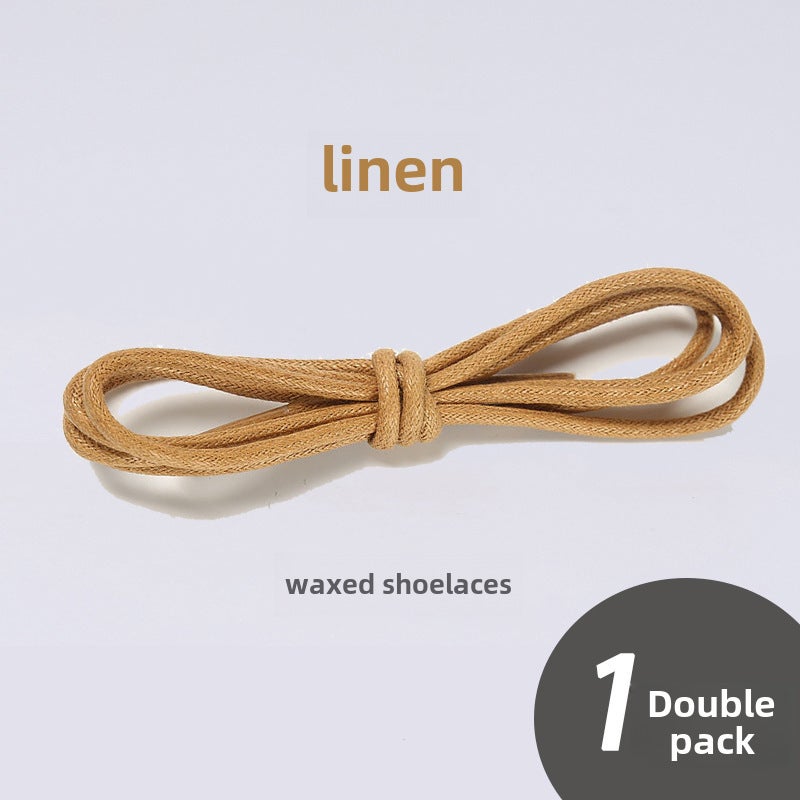 Waxed Round Shoelaces Black Brown Casual Boots Linen