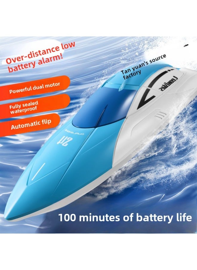 High-speed Remote Control Speedboat Oversized Remote Control Boat Children Charging Wireless Power Supply-Colour:Gift Box-blue 100 Minutes Of Battery Life + Automatic Reset + Gear Adjustment-Specification:Four Rechargeable Batteries With Great Value [double Battery Life]  - Image 5