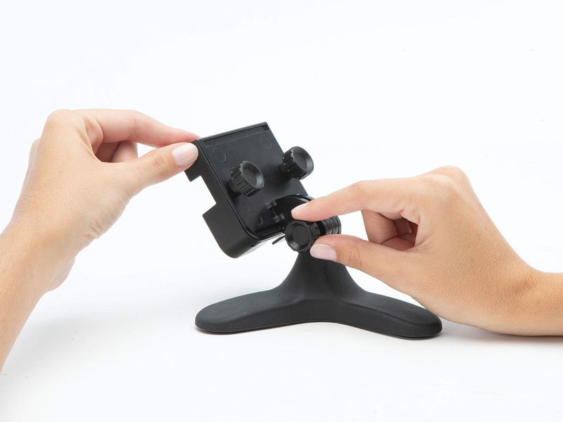 WeatherTech DeskFone Two View Universal Phone Holder for Flat Surfaces, Office, Kitchen, Nightstand - Black Plastic Knobs - Image 4