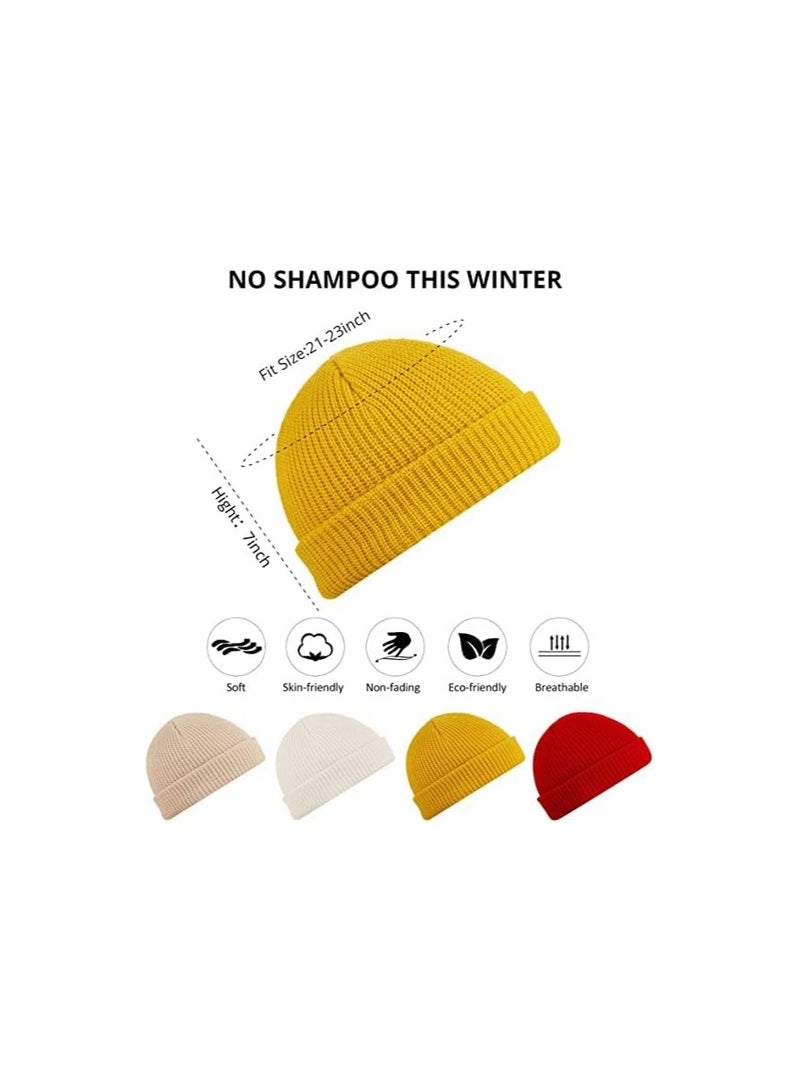 4 Pack Unisex Fisherman Beanie Hats with Roll Up Edge for Outdoor Activities - Image 4