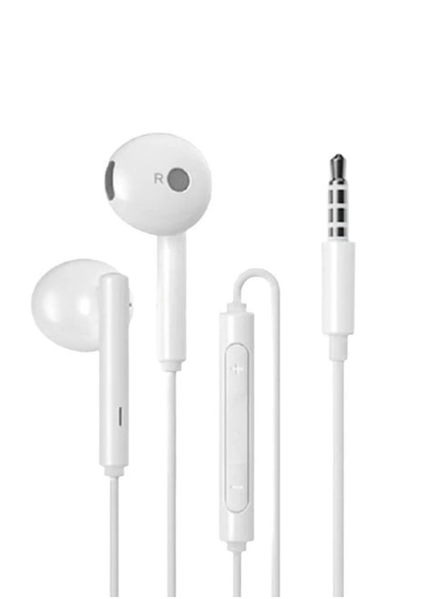 Wired earphone with strong and clear sound and built-in high-definition microphone during calls, original Headphone compatible with most devices that support the Aux port. In white