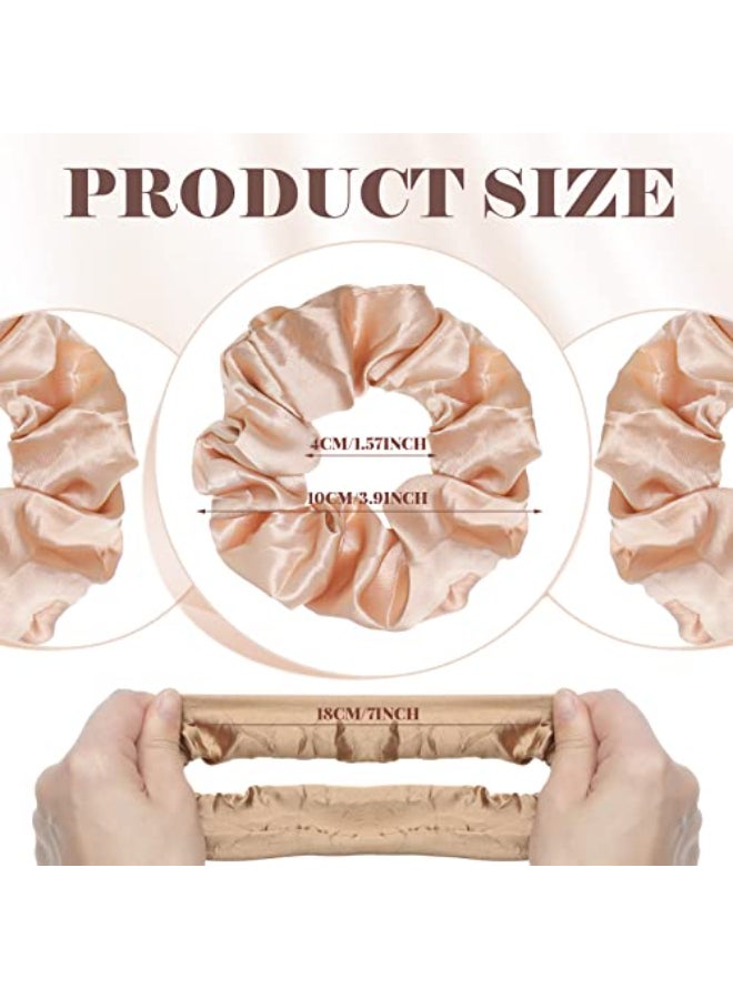 XunYee 24 Pcs Silk Hair Scrunchies Hair Ties Bands Colorful Satin Silk Elastic Large Satin Ponytail Holders Galentines Day Gifts Vintage Accessories for Women394 InchRetro Colors - Image 4