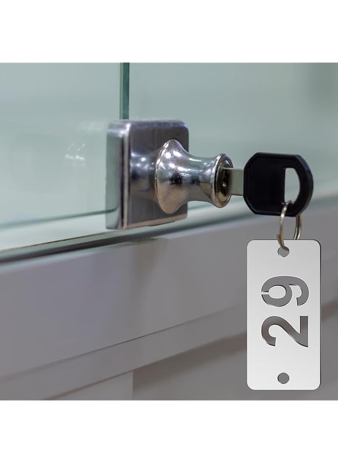 erorex - Metal Numbered Tags Stainless Steel Number Id Key Tags With Holes Numbered Key Rings Chain Durable Rectangle Tags For Easy Identification Set Of 50 Pcs Numbers 1 50 - Image 1