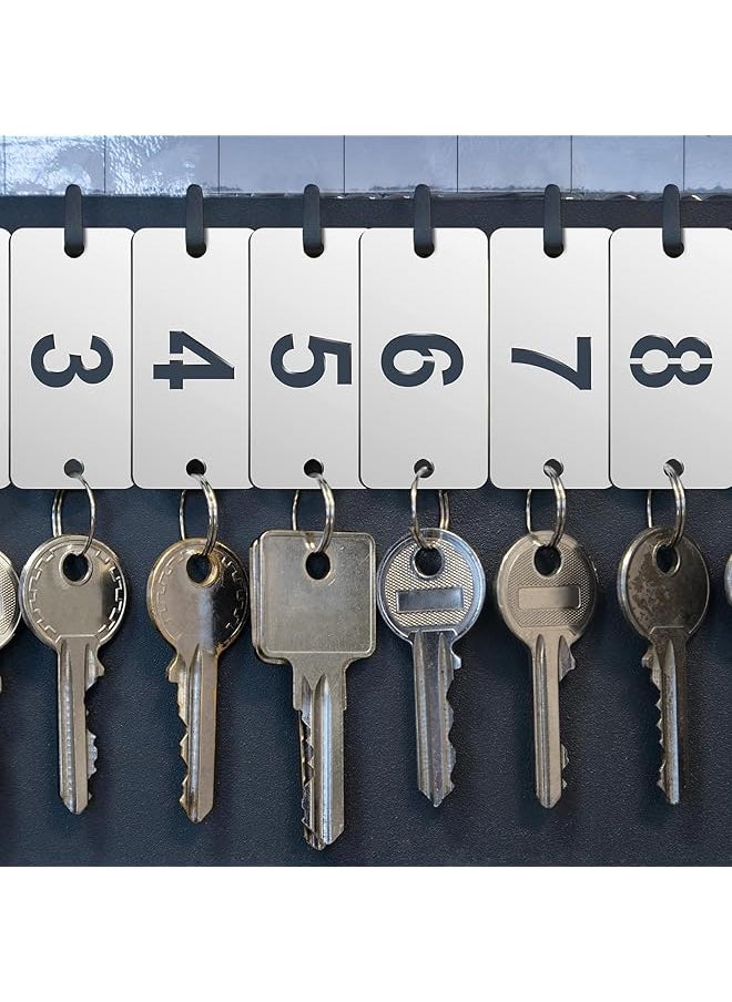 erorex - Metal Numbered Tags Stainless Steel Number Id Key Tags With Holes Numbered Key Rings Chain Durable Rectangle Tags For Easy Identification Set Of 50 Pcs Numbers 1 50 - Image 1