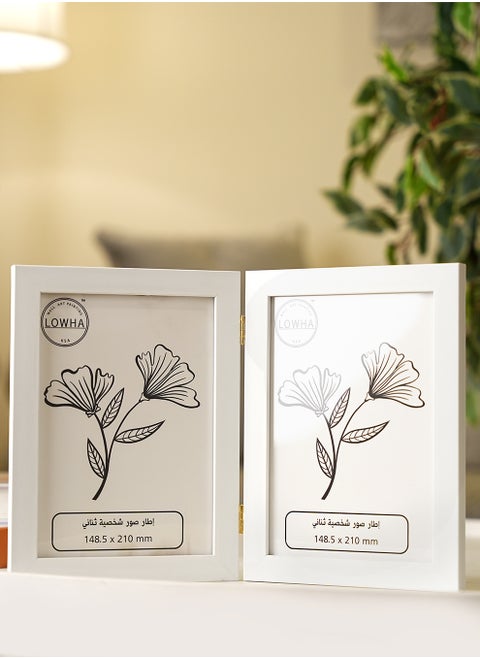 Tabletop Double Picture Photo Frame Folding Hinged with MDF Back and Acrylic Front Protection