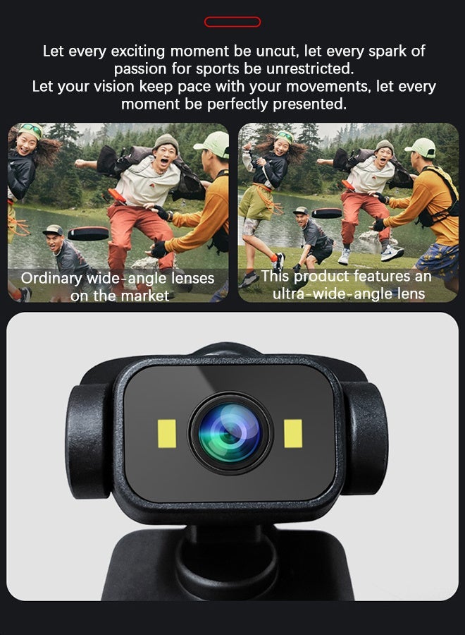 1080P Full HD Wearable POV Camera with 180° Rotating Lens, Clear Anti-Wind Audio, Handheld & Clip-On Modes, Threaded Mount, Hybrid Image Stabilization,with 128G TF Card - Image 5