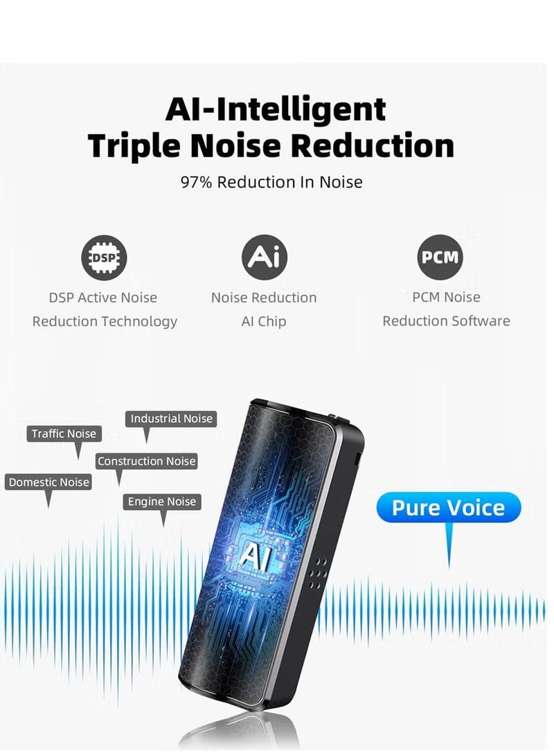 X-level 64G Magnetic Voice Recorder with AI-Intelligent Triple Noise Reduction,25 Days Continuous Recording Device,Voice Activated Audio Recorder,Digital Voice Recorder for /Interviews/Classroom/Meetings(Black) - Image 2