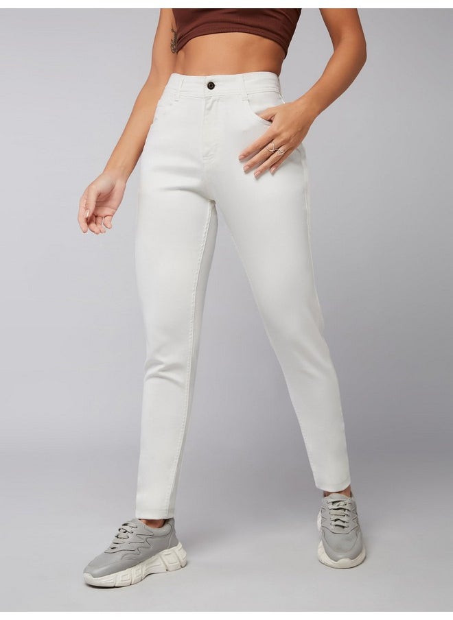 Miss Chase - Miss Chase Women's Skinny Fit High/Mid Rise Regular Length Stretchable Denim Jeans (MCSS21DEN99-38-325-30, Mist White, 30) - Image 1