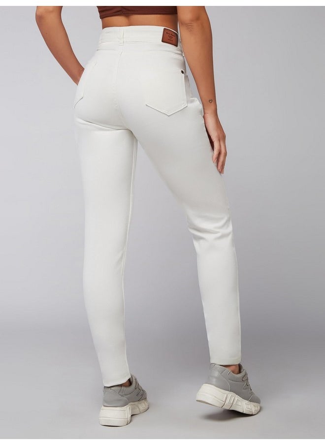 Miss Chase - Miss Chase Women's Skinny Fit High/Mid Rise Regular Length Stretchable Denim Jeans (MCSS21DEN99-38-325-30, Mist White, 30) - Image 1