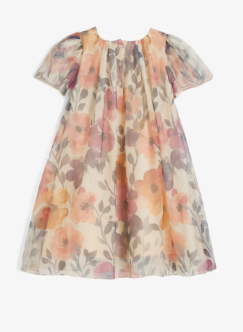 ريبلز مع نمشي Girls Blush Bloom Flowy Party Dress