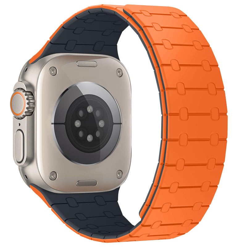 ZZDZZ Compatible with Apple Watch Band 49mm 46mm 45mm 44mm 42mm 41mm 40mm 38mm, Silicone Magnetic Adjustable Loop Strap for iWatch Ultra 3/2/1 SE3 Series 11 10 9 8 7 6-1 (49/46/45/44/42, OR Midnight) - Image 2