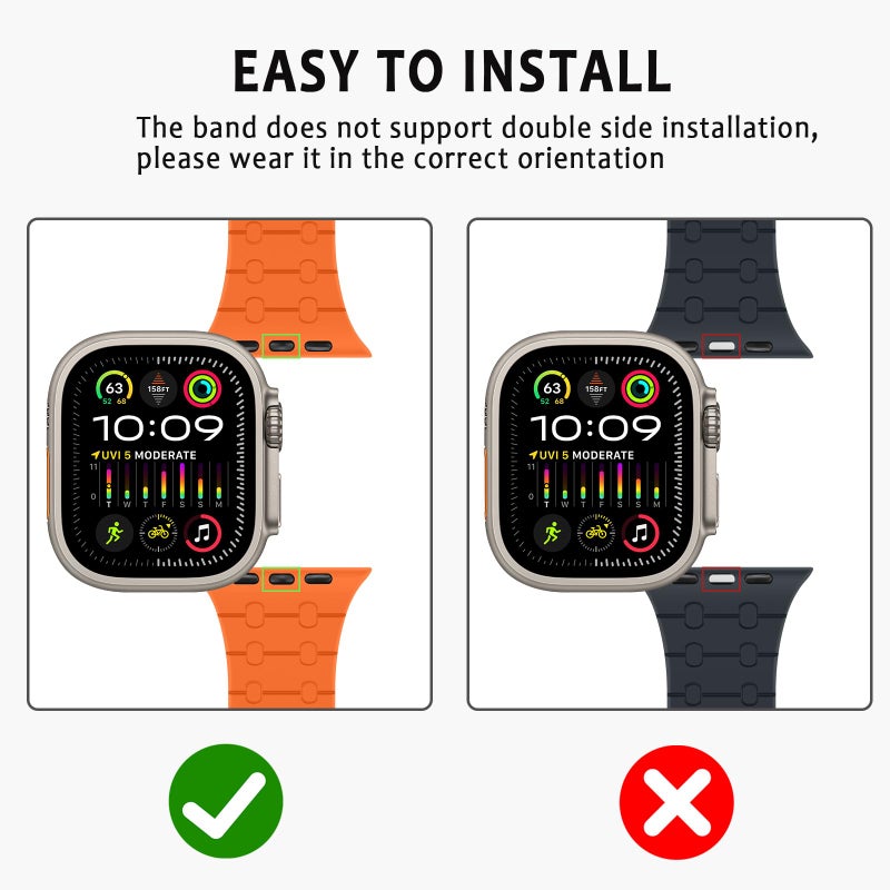 ZZDZZ Compatible with Apple Watch Band 49mm 46mm 45mm 44mm 42mm 41mm 40mm 38mm, Silicone Magnetic Adjustable Loop Strap for iWatch Ultra 3/2/1 SE3 Series 11 10 9 8 7 6-1 (49/46/45/44/42, OR Midnight) - Image 4