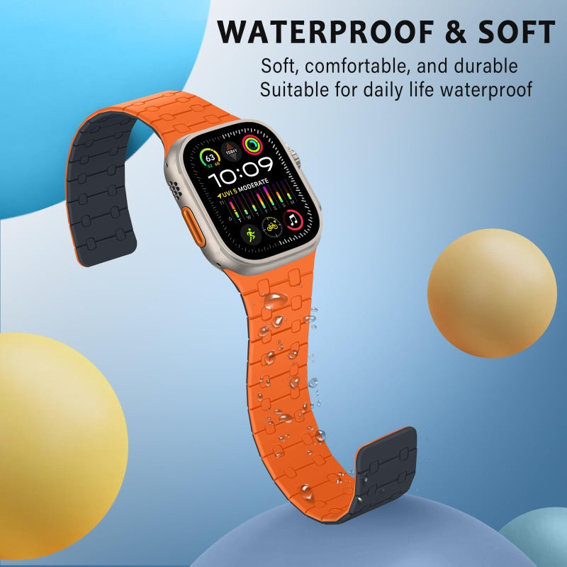 ZZDZZ Compatible with Apple Watch Band 49mm 46mm 45mm 44mm 42mm 41mm 40mm 38mm, Silicone Magnetic Adjustable Loop Strap for iWatch Ultra 3/2/1 SE3 Series 11 10 9 8 7 6-1 (49/46/45/44/42, OR Midnight) - Image 5