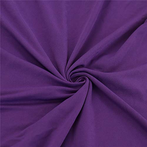 Chickwin Chair Covers for Dining Room Set of 4, Stretch Armless Washable Spandex Dining Chair Cover Slipcovers Protector Great for Hotel Party Kitchen Wedding(4pcs, Deep Purple) - Image 3