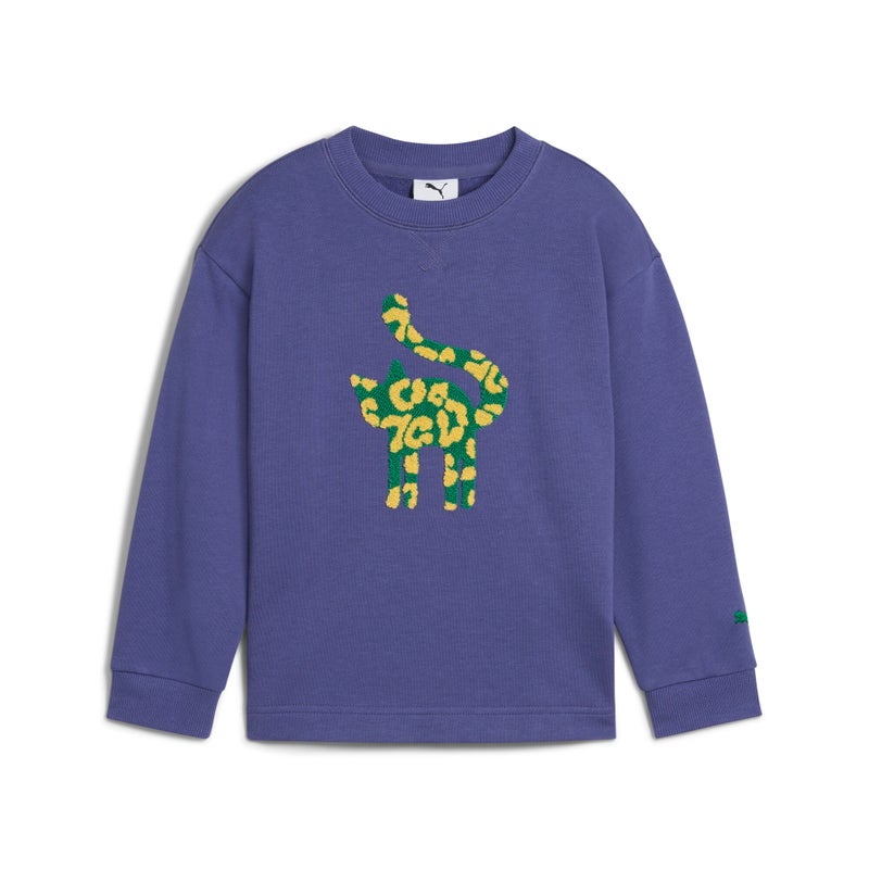 PUMA Cats Club Boys Blue Crew Sweatshirt - Image 5