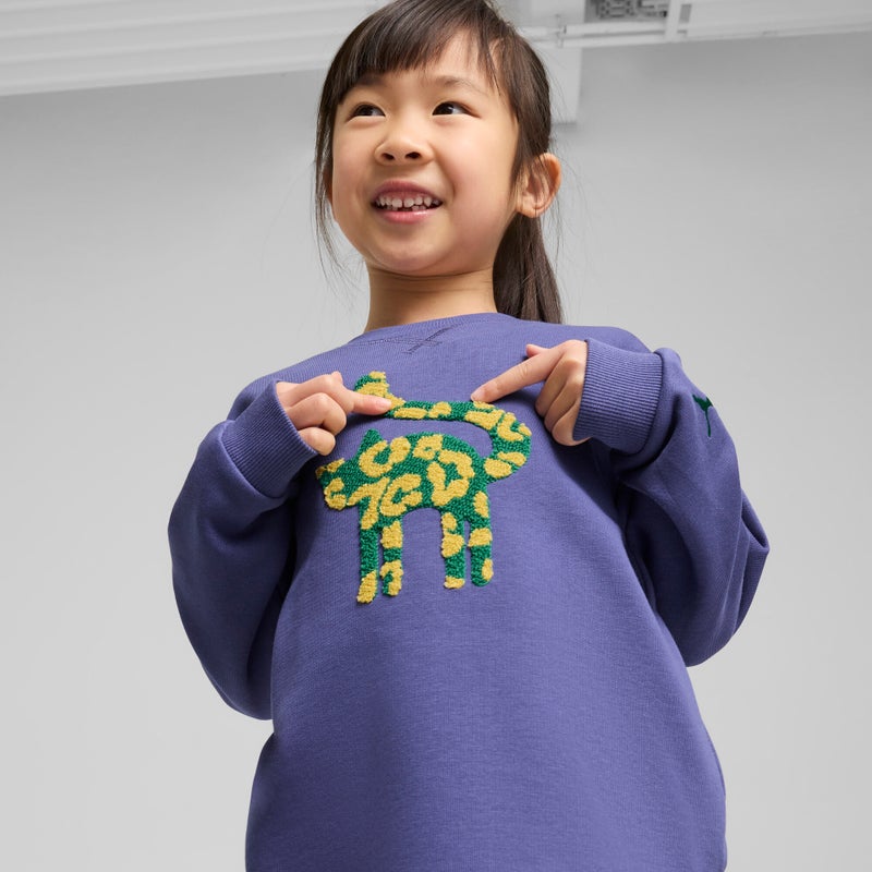 PUMA Cats Club Boys Blue Crew Sweatshirt - Image 2