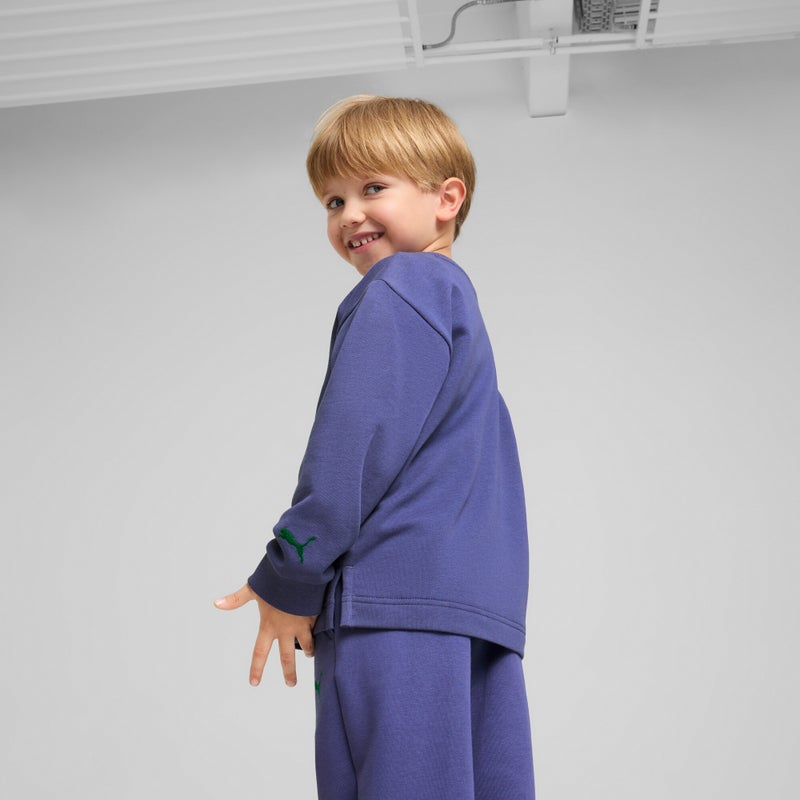 PUMA Cats Club Boys Blue Crew Sweatshirt - Image 4