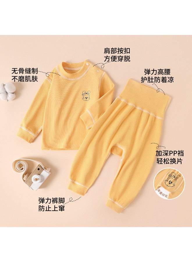 Babu Bean Category A Boneless High-waist Two-piece】infant And Toddler Homewear, Autumn Thermal Fleece, Unisex Baby Outerwear - Image 4