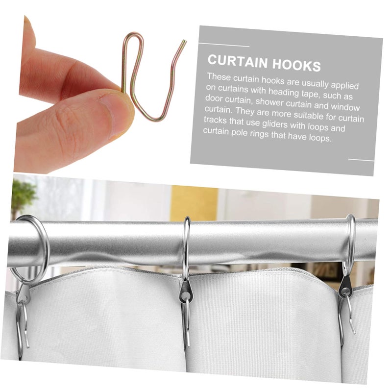 Shower Curtain Hooks 80 Pieces Silver Metal Hooks For Drapery And Wall - Image 5