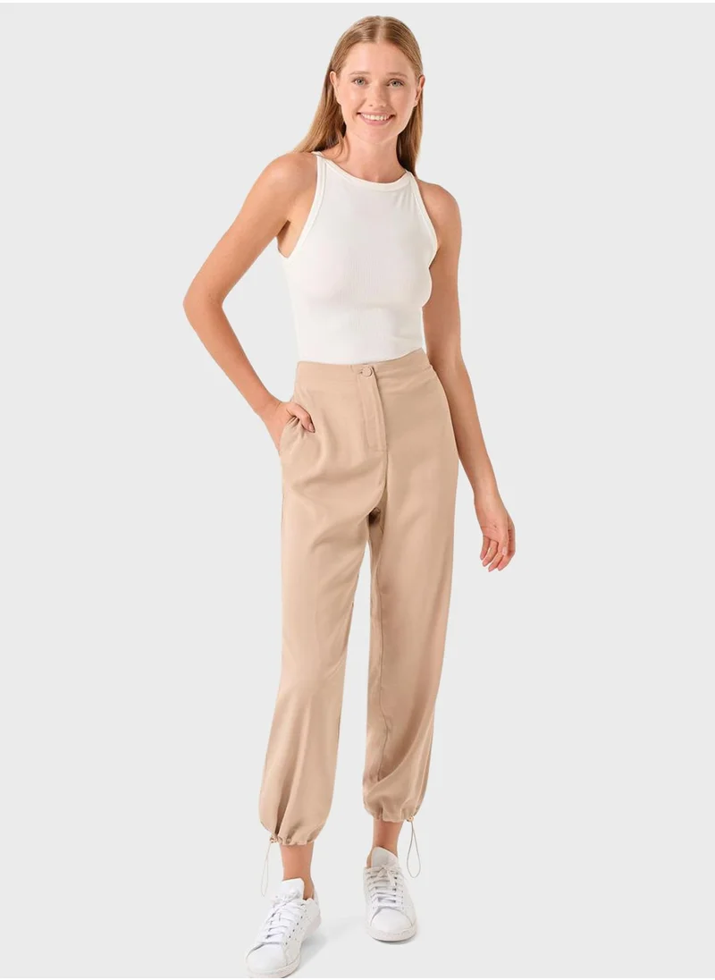 جيمي كي High Waist Cuffed Pants