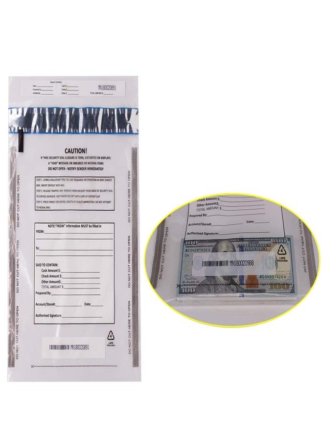 zmybcpack 100 Pack Clear FREEZFraud Deposit Bags, Tamper-Evident Bags, Security Bank Pocket, 9 x 12 Inches - Image 2