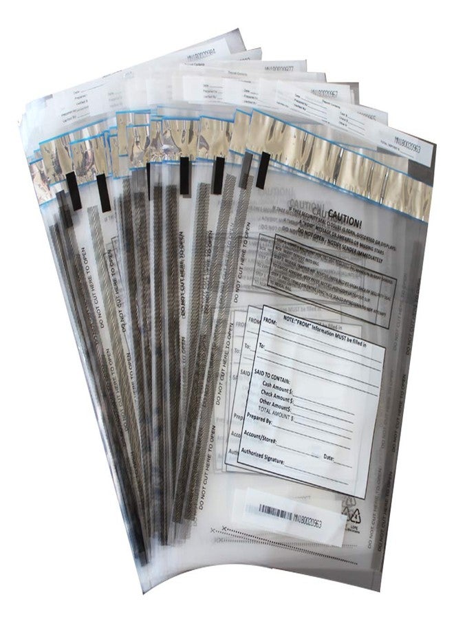 zmybcpack 100 Pack Clear FREEZFraud Deposit Bags, Tamper-Evident Bags, Security Bank Pocket, 9 x 12 Inches - Image 1