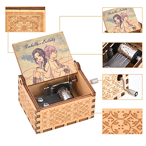 Fonture Wood Musical Box, the Promised Neverland Music Box Wooden Musical Instrument with Melody Isabella’s Lullaby Gift for Birthday Anniversary Holiday (Style 5) - Image 3