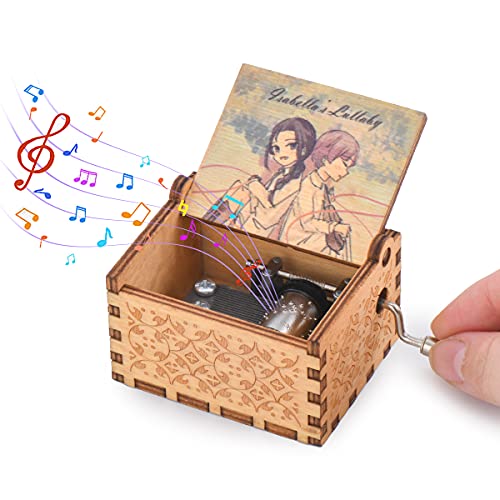 Fonture Wood Musical Box, the Promised Neverland Music Box Wooden Musical Instrument with Melody Isabella’s Lullaby Gift for Birthday Anniversary Holiday (Style 5) - Image 1