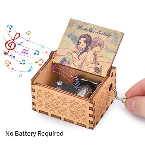 Fonture Wood Musical Box, the Promised Neverland Music Box Wooden Musical Instrument with Melody Isabella’s Lullaby Gift for Birthday Anniversary Holiday (Style 5) - Image 4