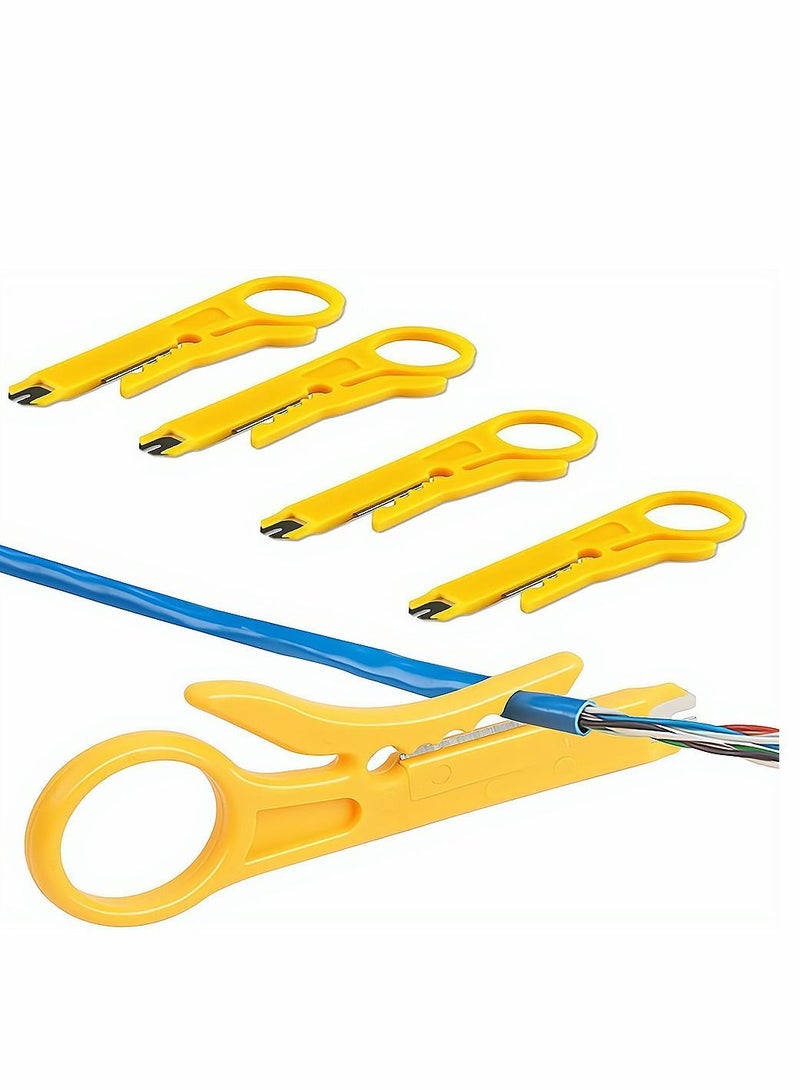 Mini Wire Stripper, Economy Network Cable Cutter Portable Crimper Pliers Crimping Tool Universal Punch Down for Data Cable, Telephone Computer UTP 10 Pack