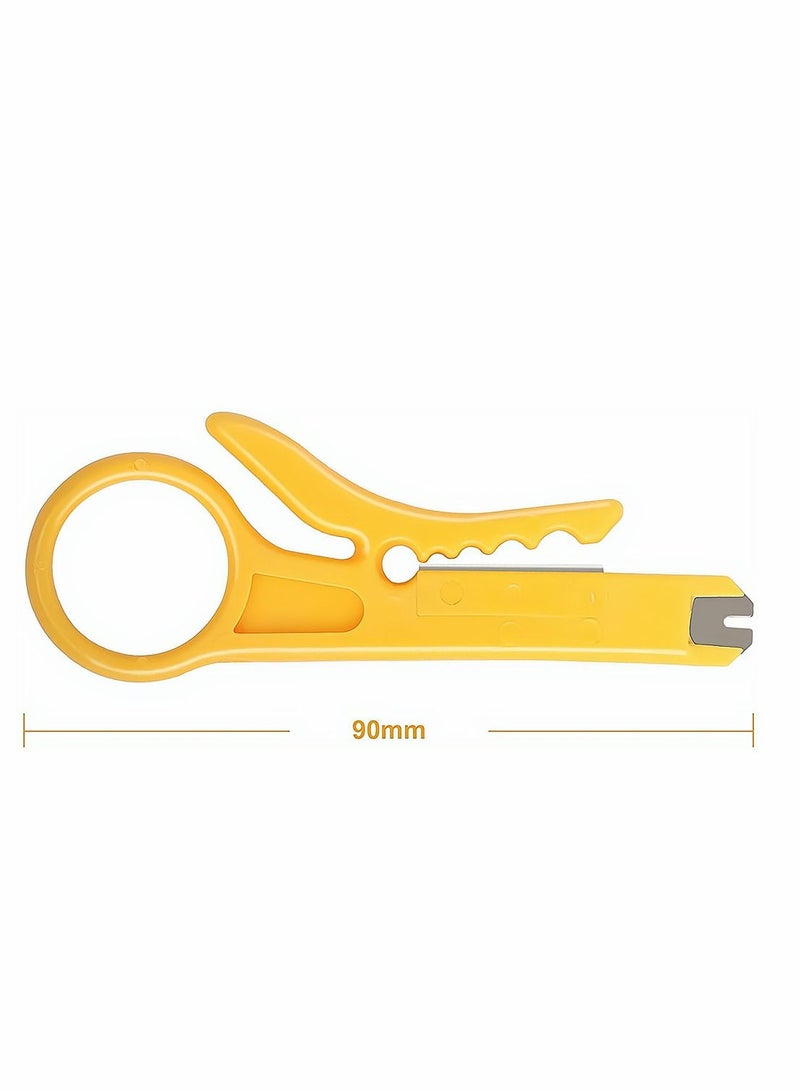 Mini Wire Stripper, Economy Network Cable Cutter Portable Crimper Pliers Crimping Tool Universal Punch Down for Data Cable, Telephone Computer UTP 10 Pack