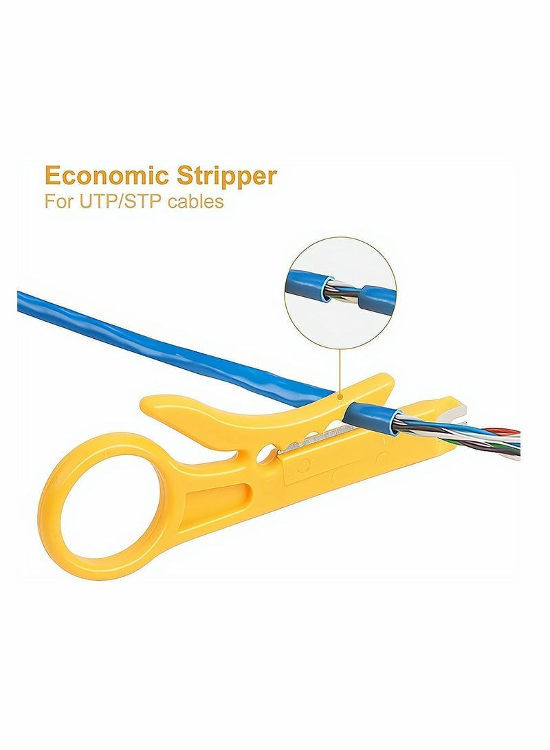 Mini Wire Stripper, Economy Network Cable Cutter Portable Crimper Pliers Crimping Tool Universal Punch Down for Data Cable, Telephone Computer UTP 10 Pack