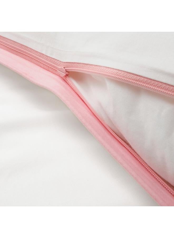 Zaboon Duvet cover and pillowcase, dot pattern white/pink, 150x200/50x80 cm - Image 4