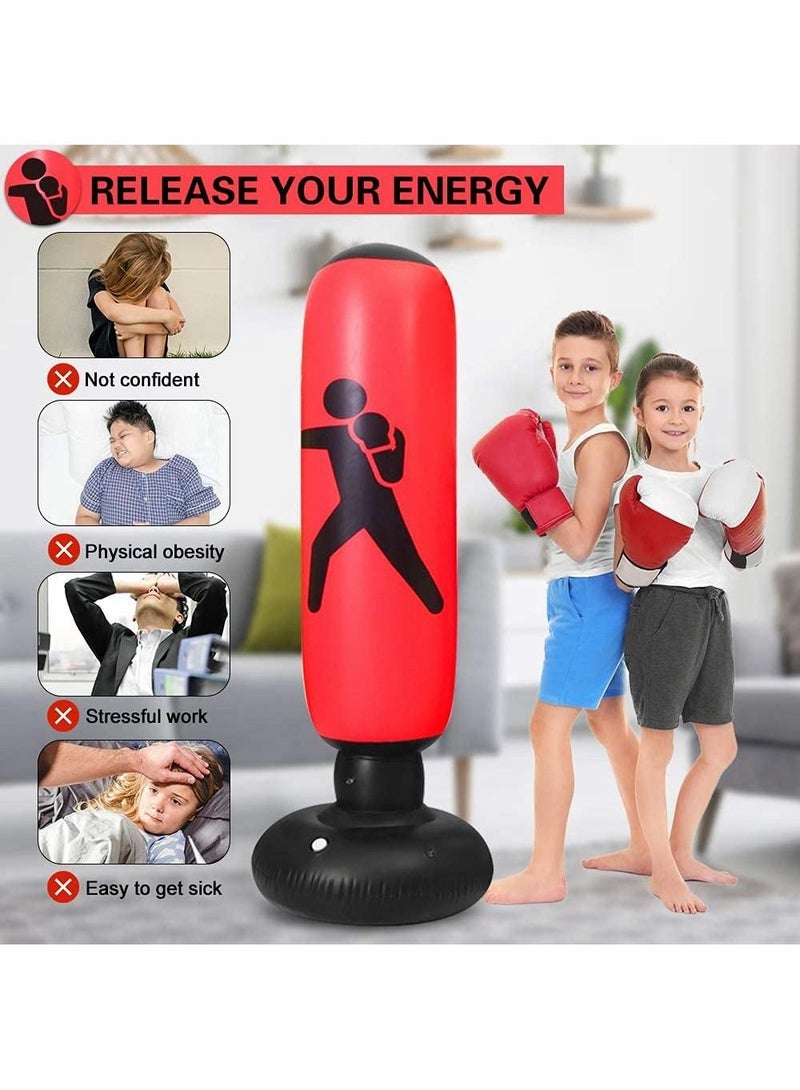 KASTWAVE Fitness Punching Bag With Gloves Inflatable Punching Bag for Kids  - Image 4