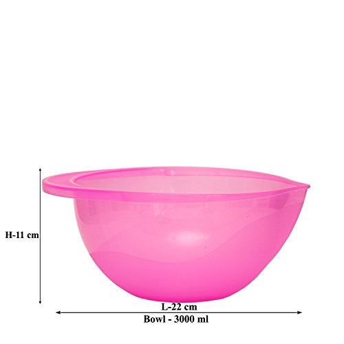 Jaypee plus Plastic Blending Bowl Set of 3, 4 liters, Purple - Image 3