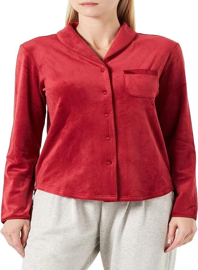 Triumph Triumph Women's Polyester Casual Pajama Top (10213389_Red_L)