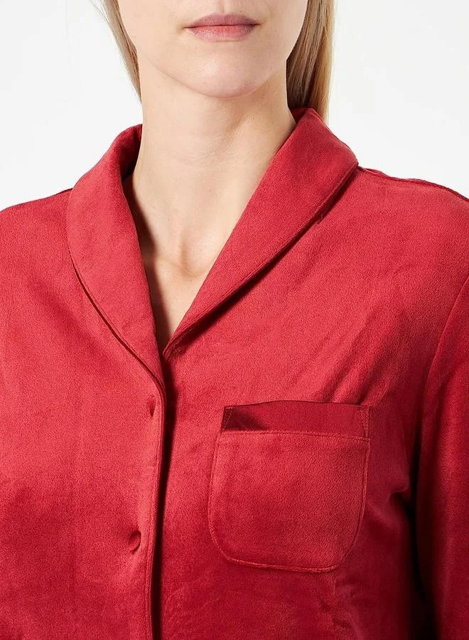 Triumph Triumph Women's Polyester Casual Pajama Top (10213389_Red_L)