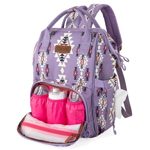 Wrangler Aztec Backpack Organized Daypack Travel Baby Bag with Stroller Strap and Side Bottle Pockets WG22049110LV - Image 3