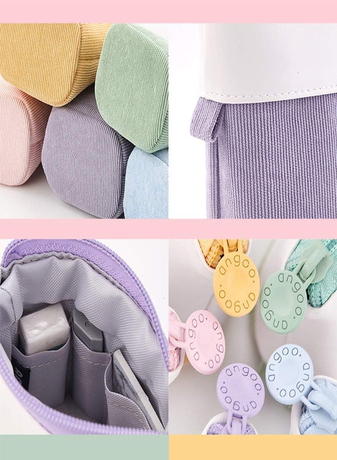 iSuperb Transformer Pencil Case Telescopic Pencil Pouch Stand up Corduroy+PU Pencil Holder Stationery Makeup Bag Zipper Pen Case Box - Image 4