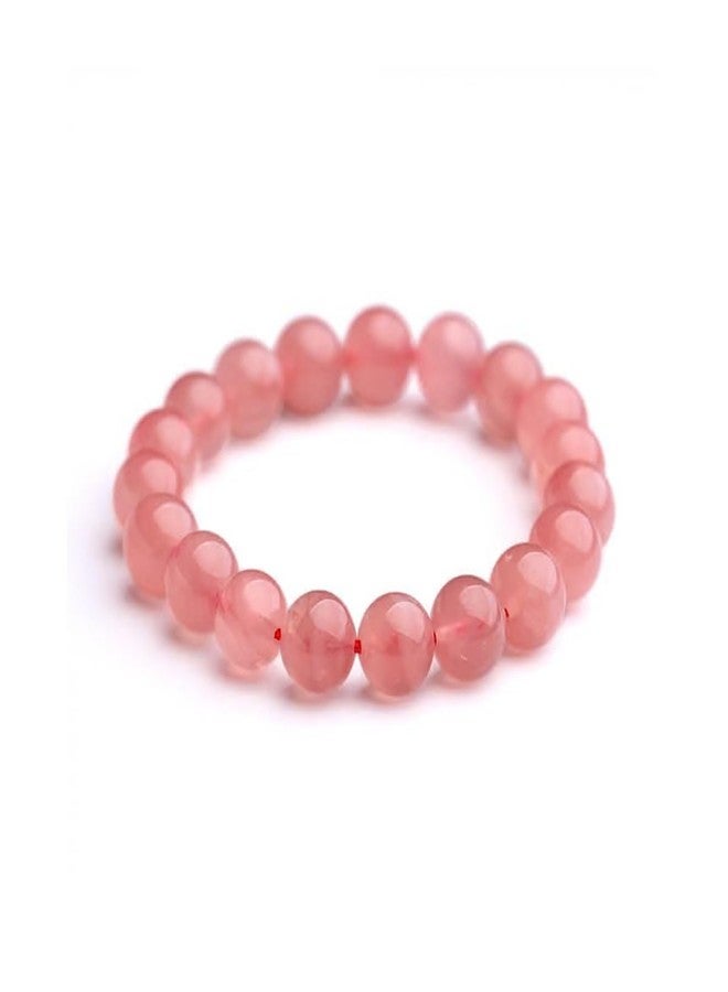 Divine Hindu Certified Natural Rose Quartz Bracelet - For Emotional healing, Relationship harmony, Stress Relief, Inner Peace, Romantic attraction Gift for Men & Women Size - 8MM - Image 1